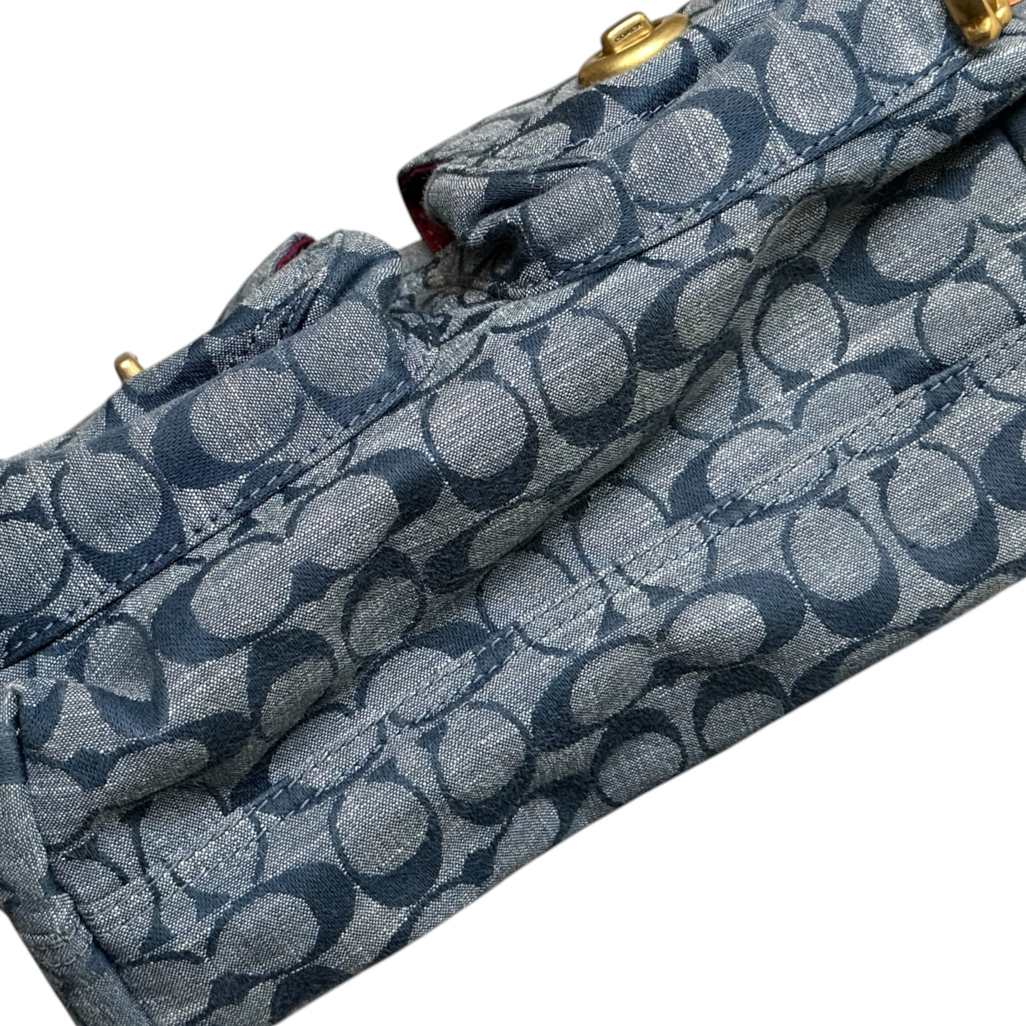 Coach signature chambray cargo shoulder bag