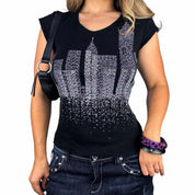DKNY City Skyline Text Graphic Baby Tee (M/L)