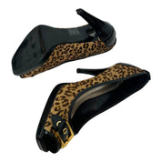 Leopard Calfhair Buckle Heels (7.5)