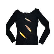Leopard Print Rip Style Top (XS)