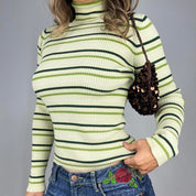 Vintage Striped Fitted Turtleneck (S/M)