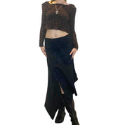 Vintage Grunge Lace Up Maxi Skirt (S/M)