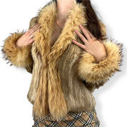 Tan Genuine Fur Jacket (S/M)