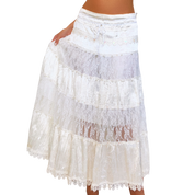 Vintage Lacy Tiered Maxi Skirt (S)