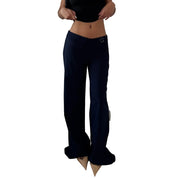 Vintage French Navy Wide Leg Trousers (S)