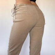 Y2K Nude Lace Up Pants (S)