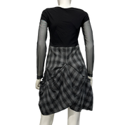 Vintage Utility Parisian French Plaid Parachute Dress (S)
