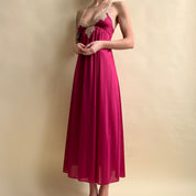 Vintage raspberry maxi slip (s)