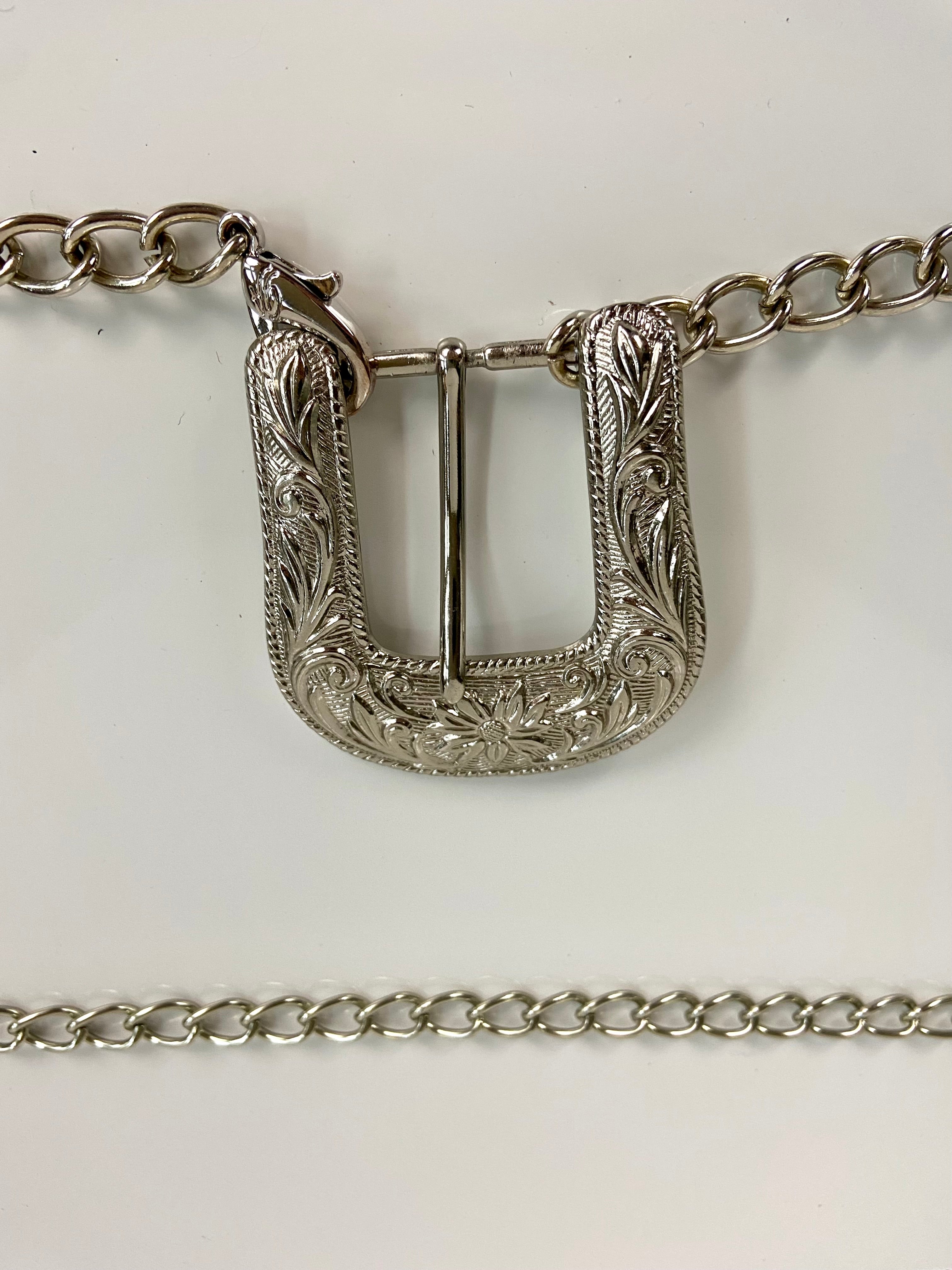 Metal leather mixed belt