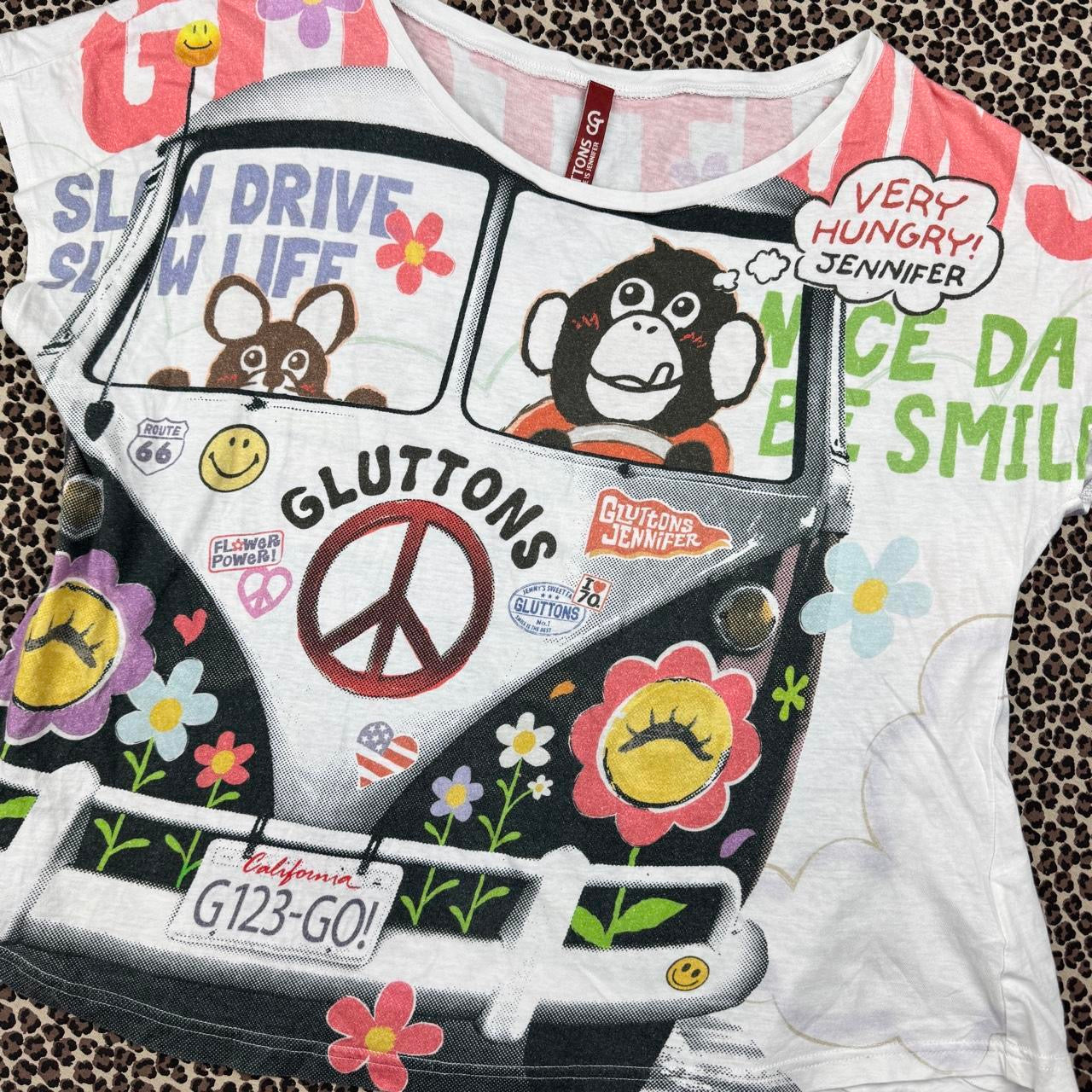 J-Fashion “Gluttons” Road Trip Graphic Slouchy Tee (L)