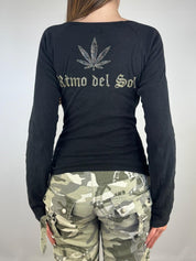 Vintage Camo Cannabis Graphic Long Sleeve (S)