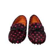 Y2K Italian Pink Polka Dot Pony Hair Loafers (7.5)