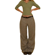 2000’s tweed mid rise trousers - small