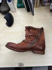 Vintage AS.98 Slouch Moto Buckle Leather Ankle Boots (US 6.5-7)