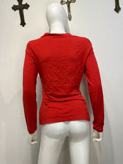 Vintage Y2K Draped Neck Longsleeve top (S/M)
