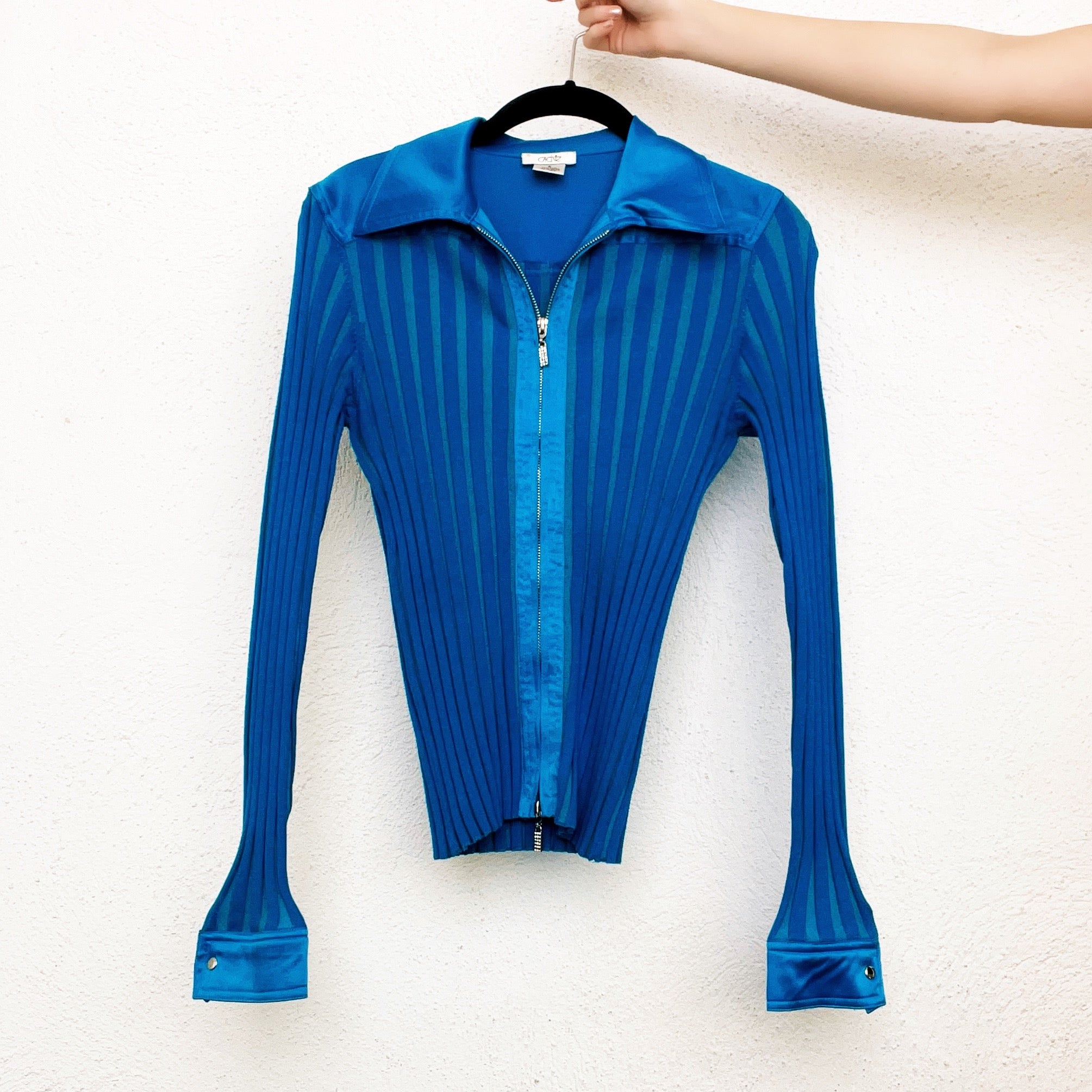 Silk Knit Double Zip Top (S)