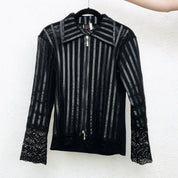 Faux Leather Double Zip Top (S/M)