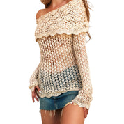 Creamy Off The Shoulder Crochet Top (S)