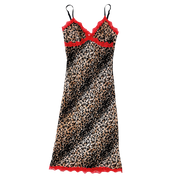 90s Lacy Leopard Print Dress (S)