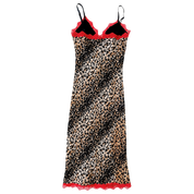 90s Lacy Leopard Print Dress (S)