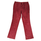 Brick Red Suede Leather Pants (XS)