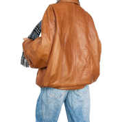 Italian Vintage Leather Bomber Jacket (XXL)
