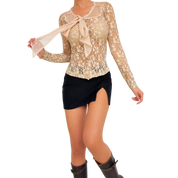 Sheer Creamy Lace Top (XS)