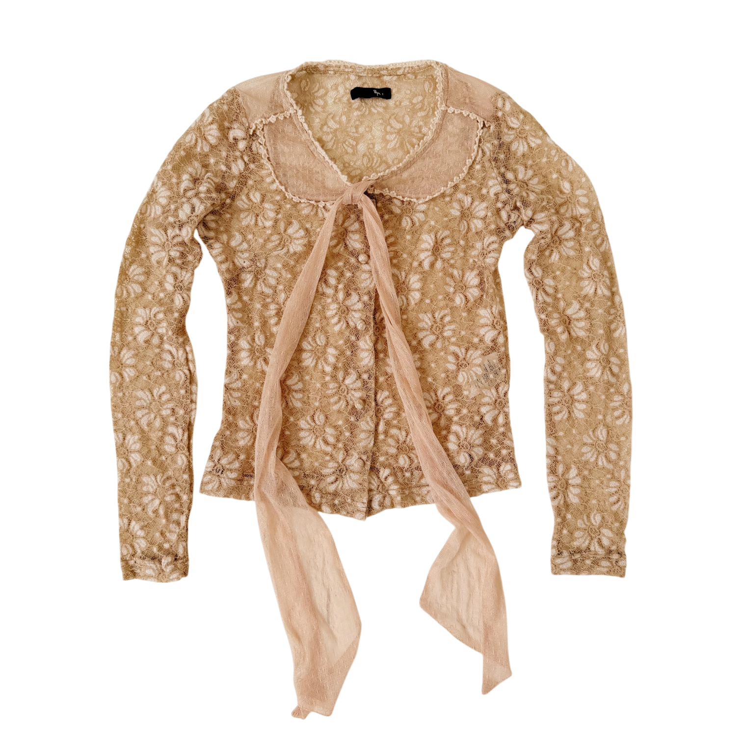 Sheer Creamy Lace Top (XS)