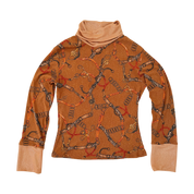 French Vintage Graphic Mesh Top (S)