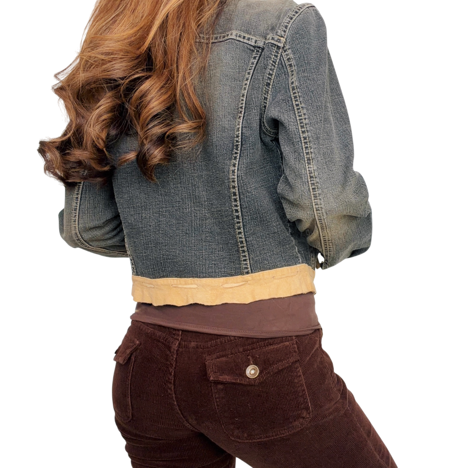 Vakko Suede Trim Denim Jacket (S)