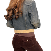Vakko Suede Trim Denim Jacket (S)