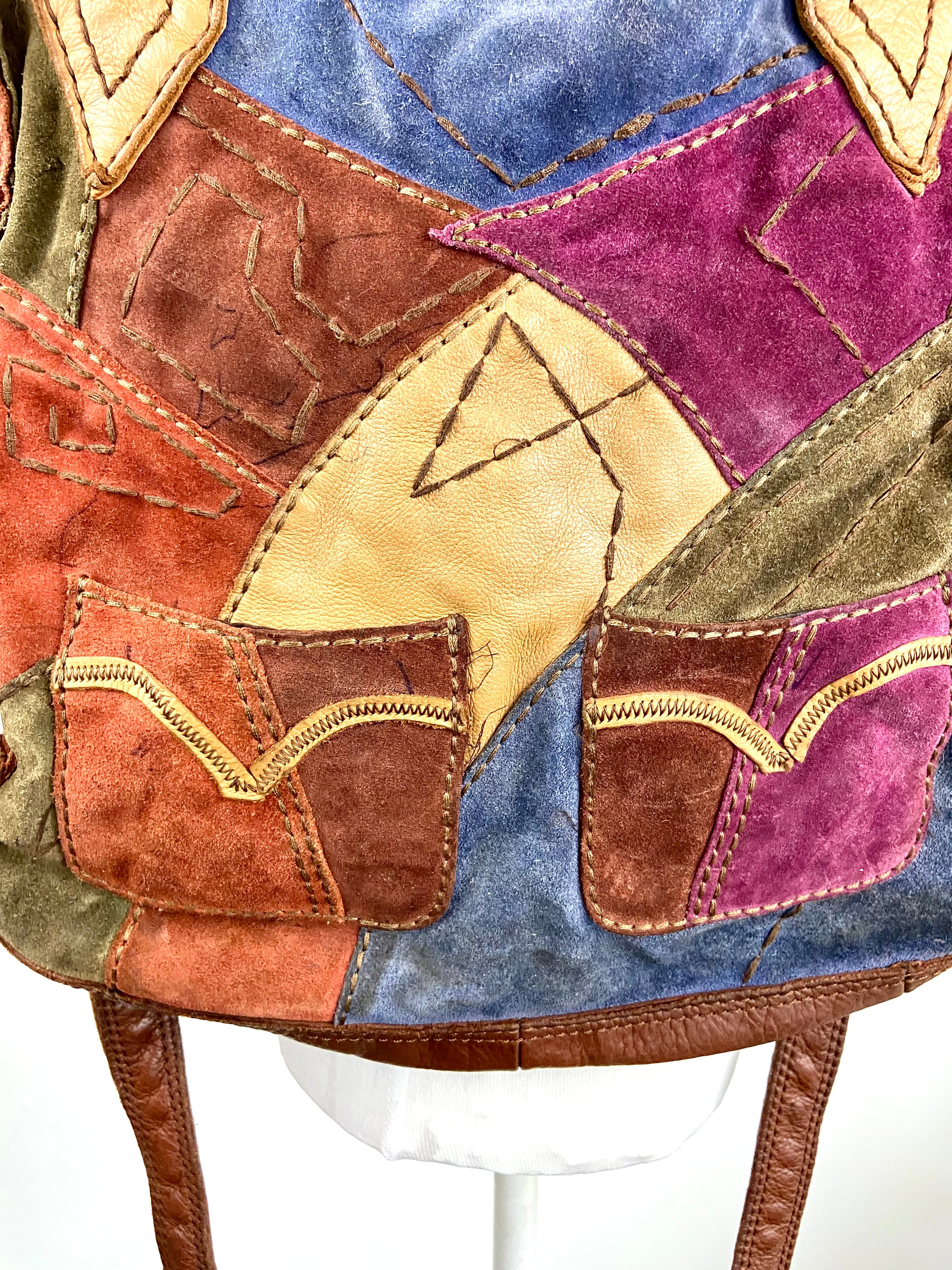 Lucky Brand Multicolor Boho
Suede Patchwork Large...