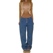 90’s embroidered Straight Leg Jeans (L)
