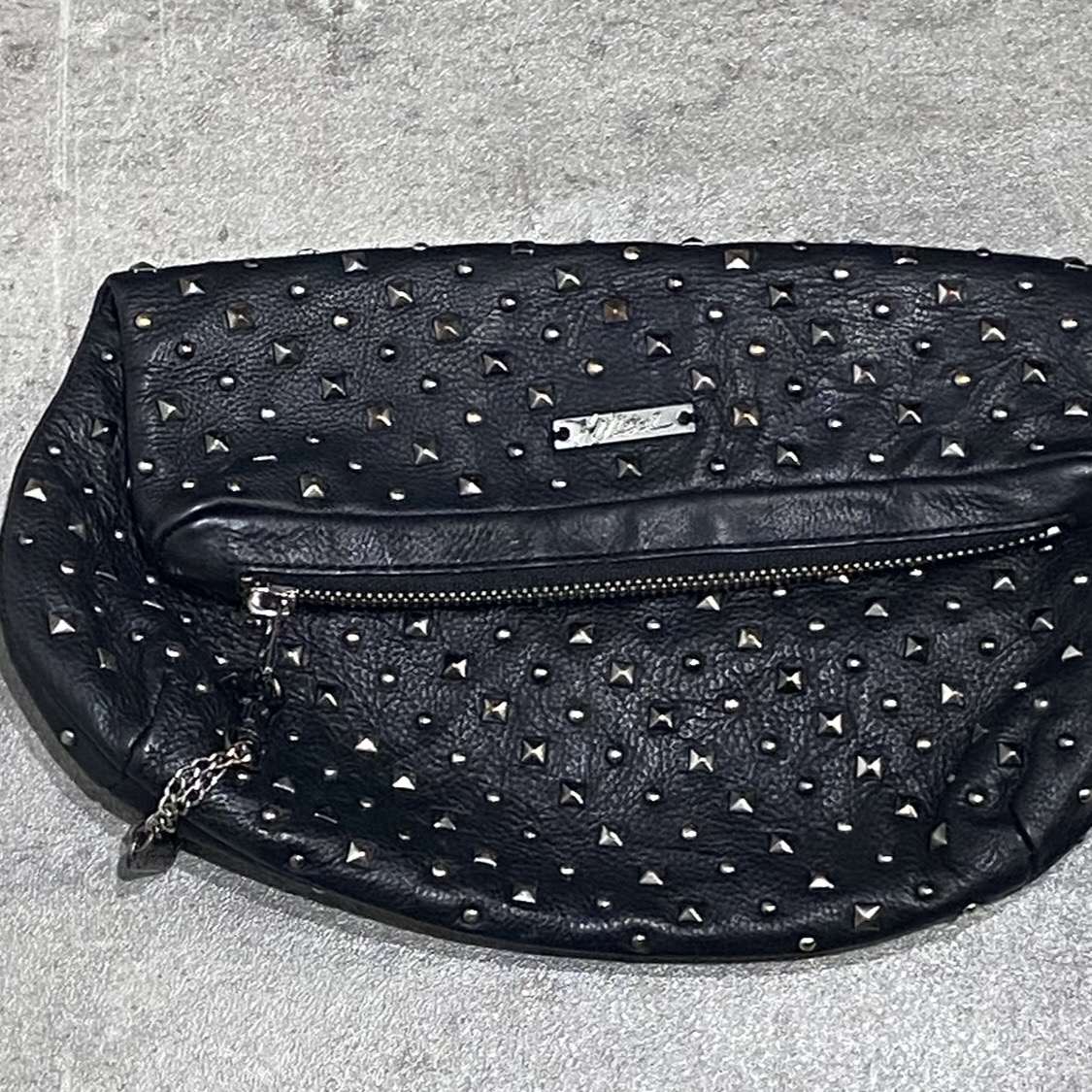 Vintage Diesel Leather Studded Clutch Bag