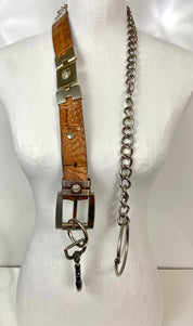 Reworked vintage leather chain belt