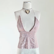 Handmade Sequin Cami Backless Cami Top (S)