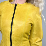 Vintage Yellow Leather Jacket (S/M)