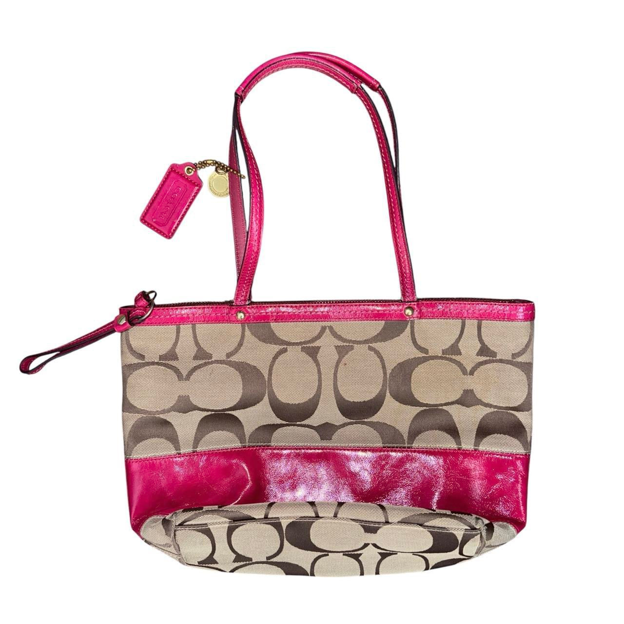 Coach Hot Pink Signature Logo Tote