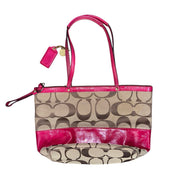 Coach Hot Pink Signature Logo Tote