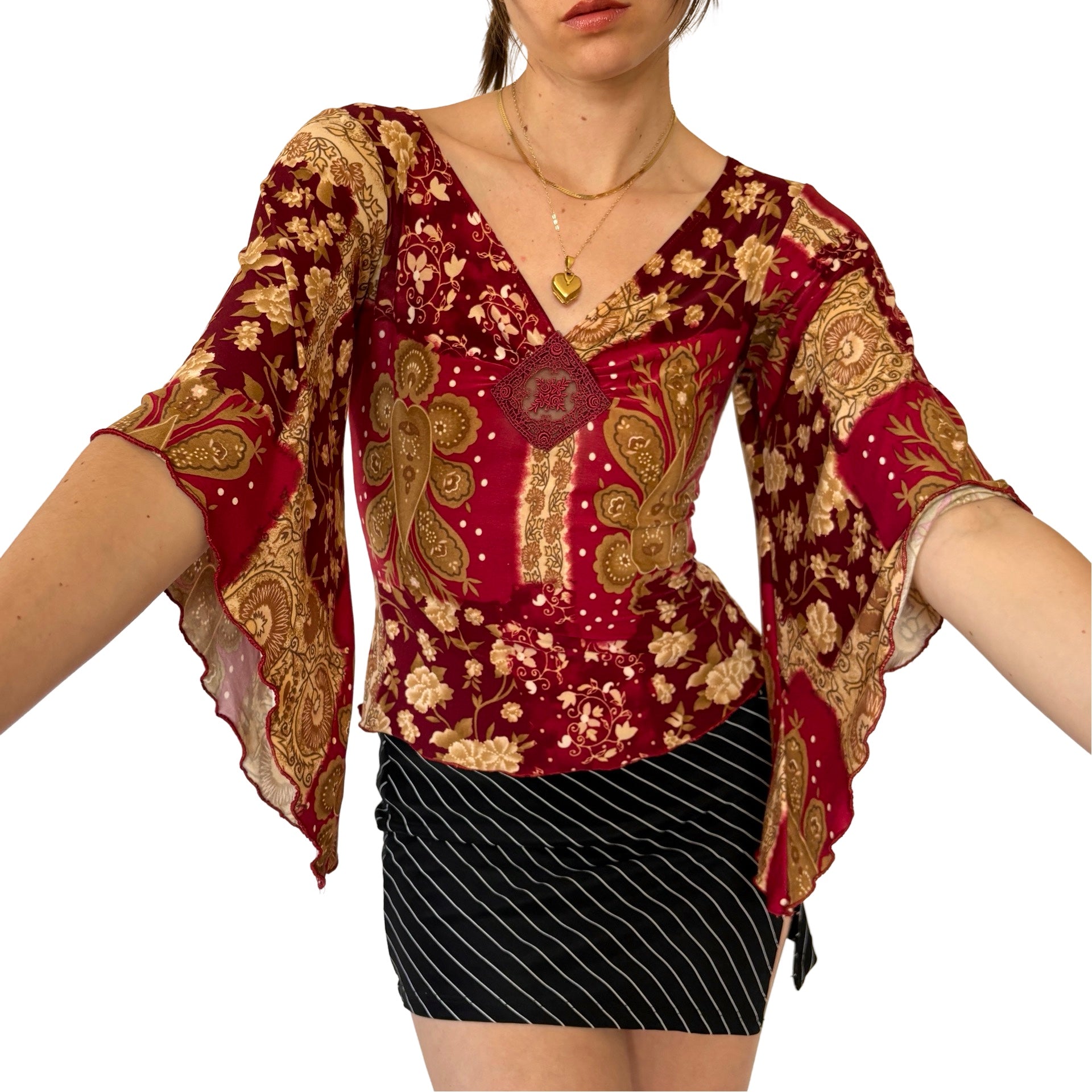 Y2K Angel Sleeve Top (XS/S)