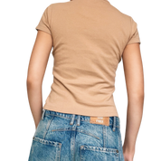 French Connection Tan Baby Tee (S)
