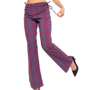 Vintage Lace Up Plaid Pants (XS/S)