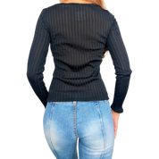 Versace Jeans Sheer Ribbed Top (XS)