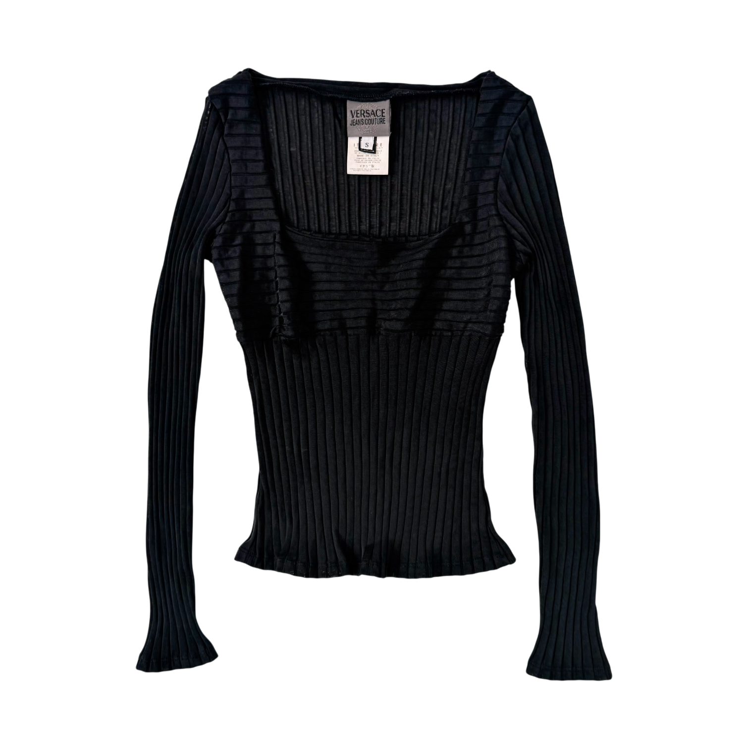 Versace Jeans Sheer Ribbed Top (XS)
