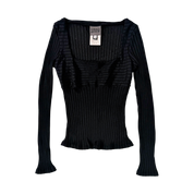 Versace Jeans Sheer Ribbed Top (XS)