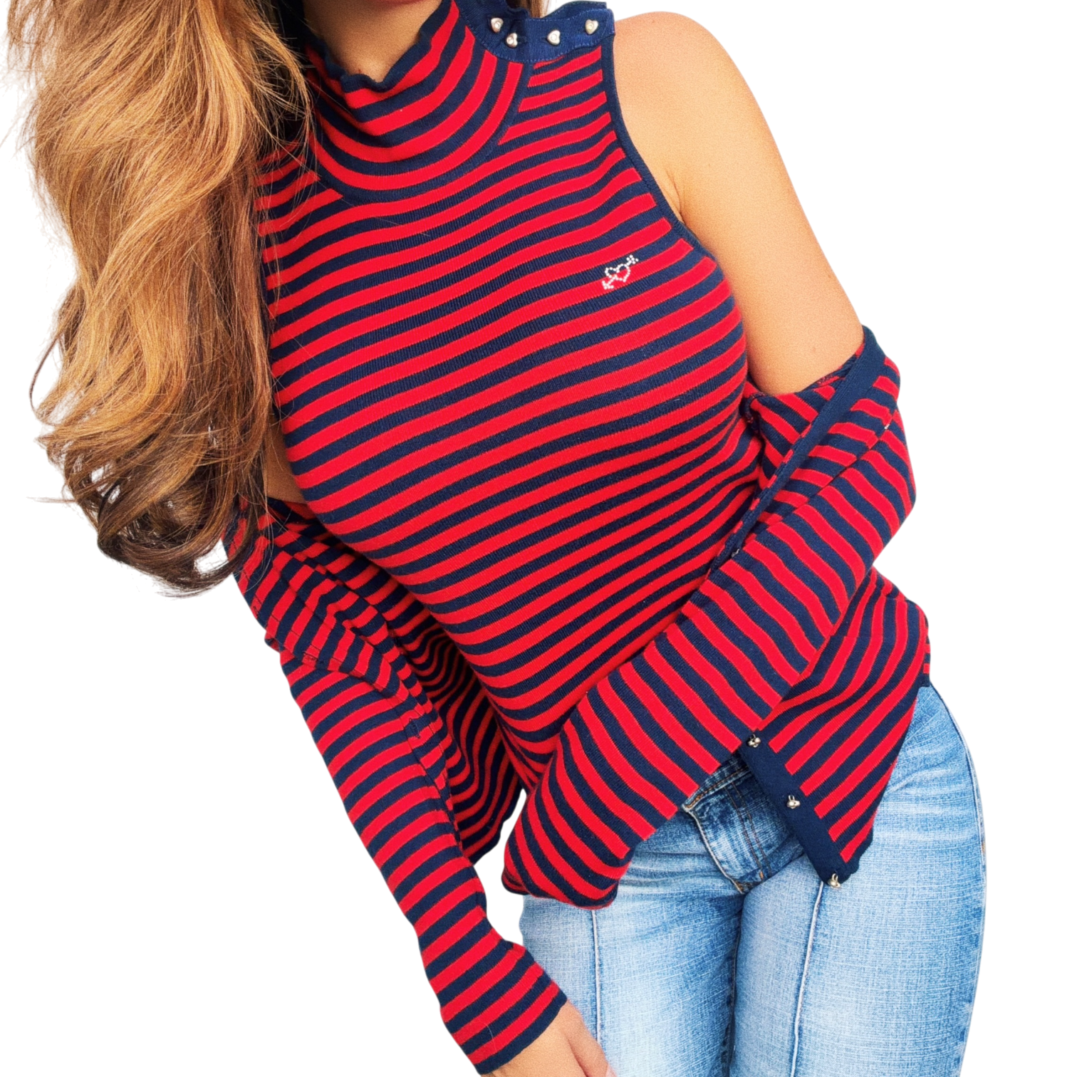 Blumarine Blugirl Striped Knit Cardigan Set (XS/S)