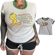 Y2K looney tunes ringer slogan tee (L)