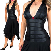 Satin Pixie Hem Halter Dress (S)