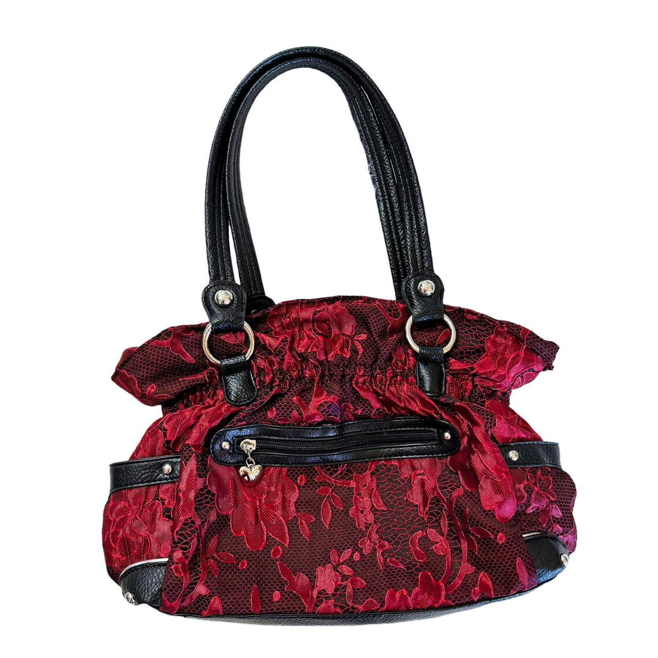 Y2K Leather & Lace Buckle Bag