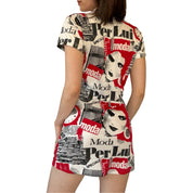 90s Media Print Dress (M)